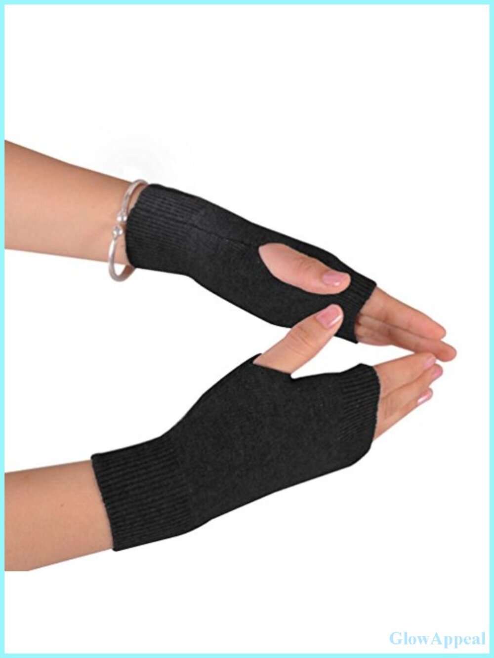 Wool Blend Fingerless Gloves with Thumb Hole, Soft Arm Warmers for Typing